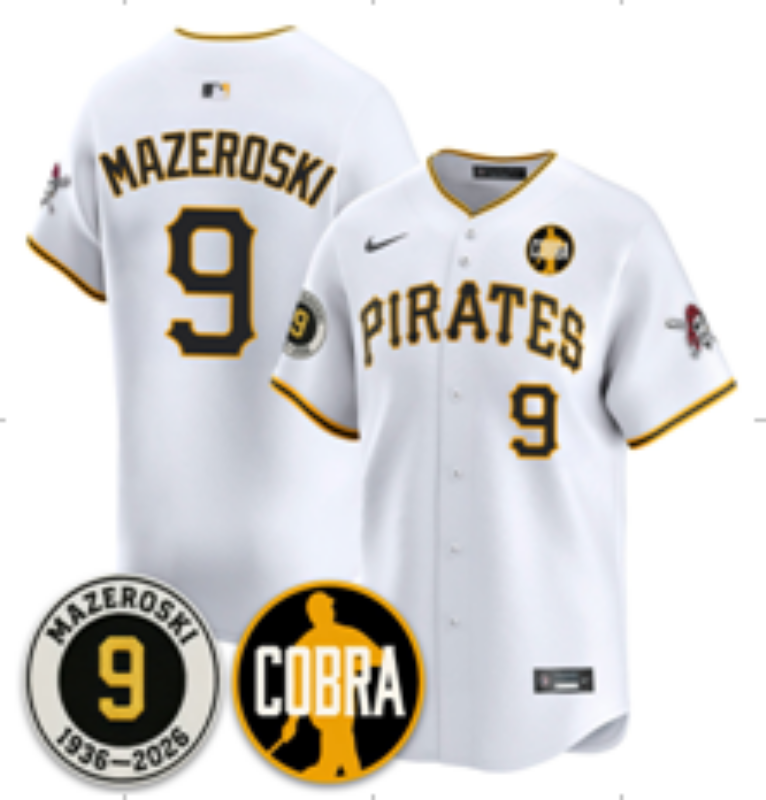 Men Pittsburgh Pirates #9 Mazeraski white Game 2026 Nike MLB Jersey 030010